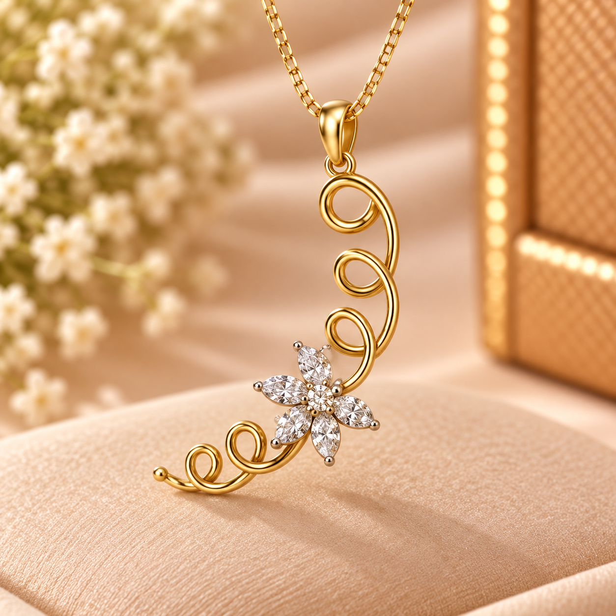 Golden Diamond Vine Pendant